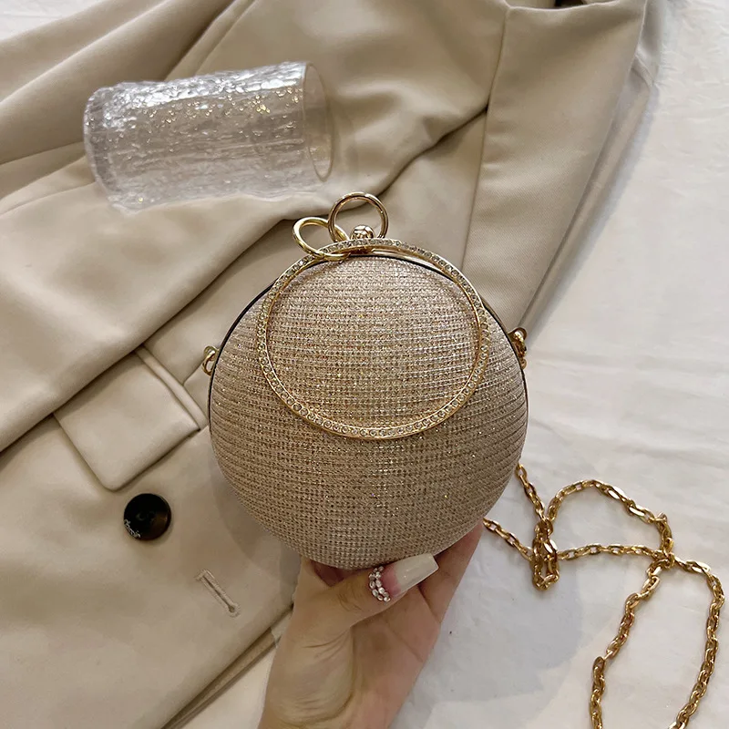 CCF708 Women's Luxury Evening Clutch Bag Round Ball Shaped