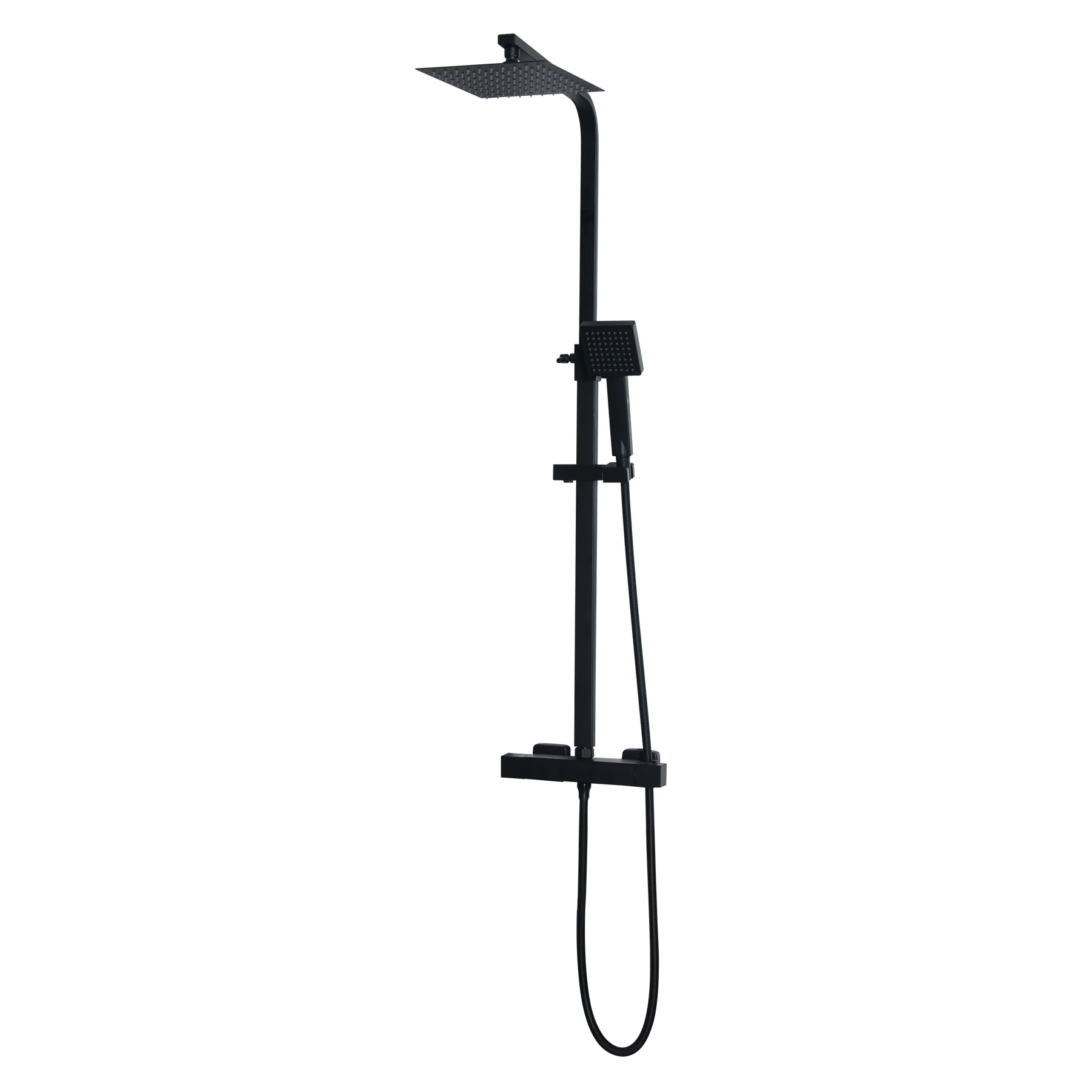 Modern Brass Square Dual Function Bar Valve Shower System - Black factory