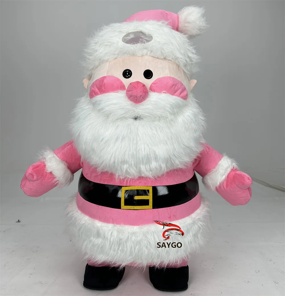 Charming Fat Santa Clause Costume Inflatable Plush Mascot