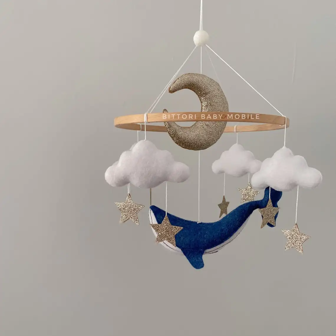 Whale Baby Mobile Nautical Nursery Decor for Newborns