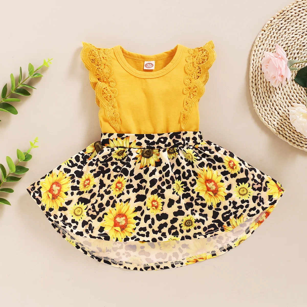 Vestido infantil personalizado de 1-3 anos, roupas com roupa