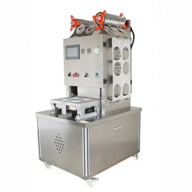 TEBAK Semi-Automatic Pneumatic Big Tray Sealer for Beverages Chemicals Commodity Packaging Machine for Cup Case Paper Wood Used