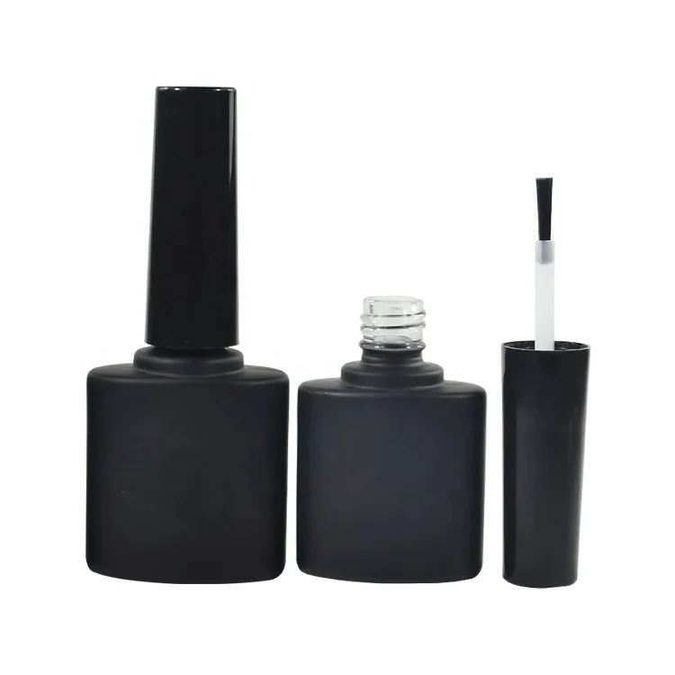 wholesale nail polish bottle with brush Nail polish bottle black red yellow UV Gel polish bottle set