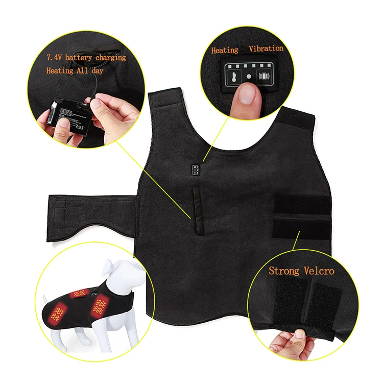 Warm Fleece Battery Heated Dog Jacket Clothing For Winter Buy Heated