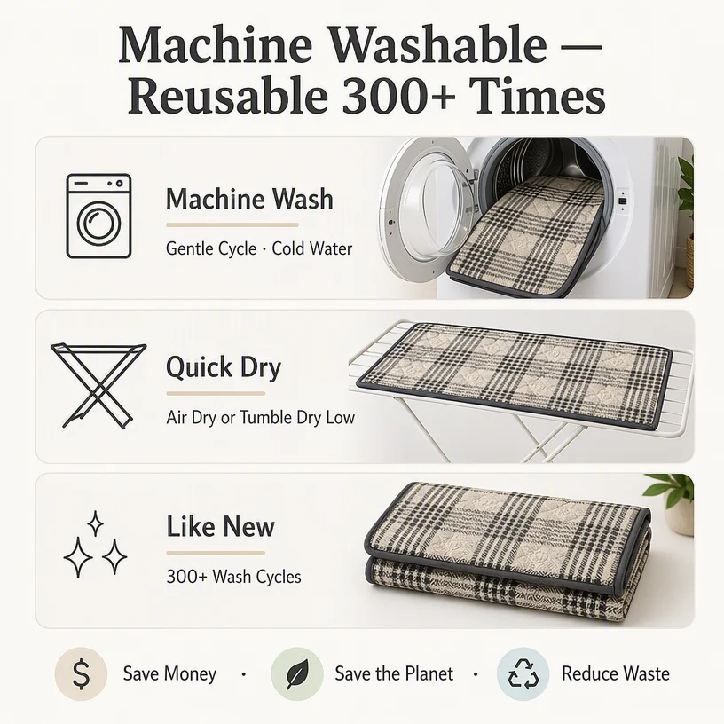 Washable Plaid Print Quilted Pet Mat — Product details 8