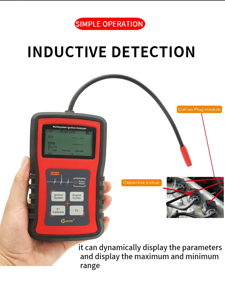 Kzyee Km20 Multisystem Ignition Analyzer Tester Measure Spark Volt