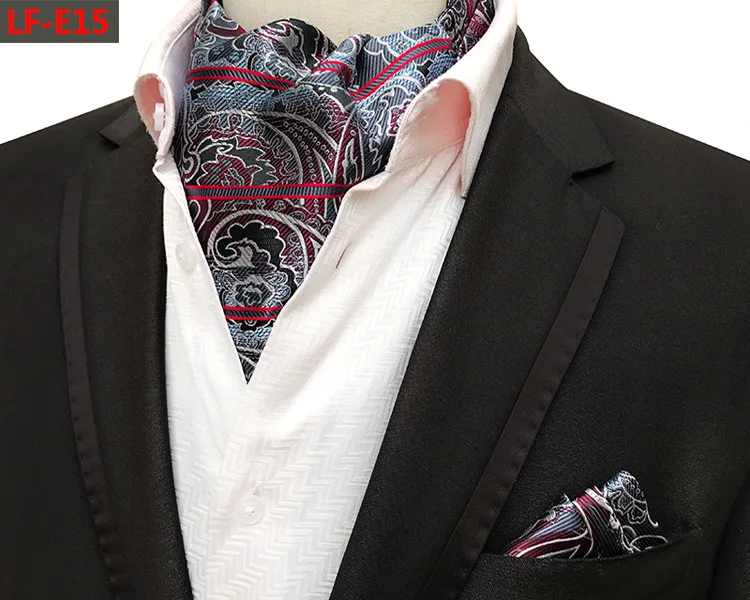 VANKER Corbata para Caballero Estilo Floral Seda Cravat Corbata de nudo francés para hombre. 