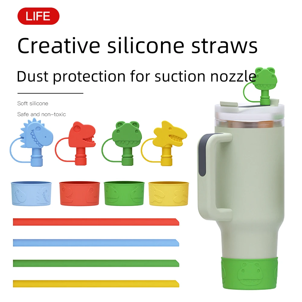 Custom Logo BPA Free Silicone Drinking Straws Collapsible Reusable ...