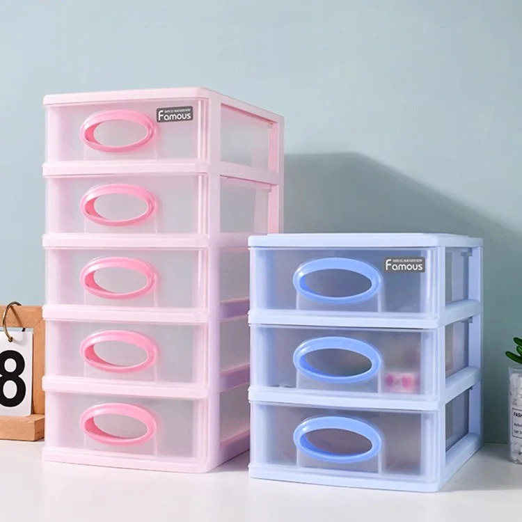 2/3/4/5 Tiers Factory Sale Plastic Drawer Storage Box Cabinet Organizer ...