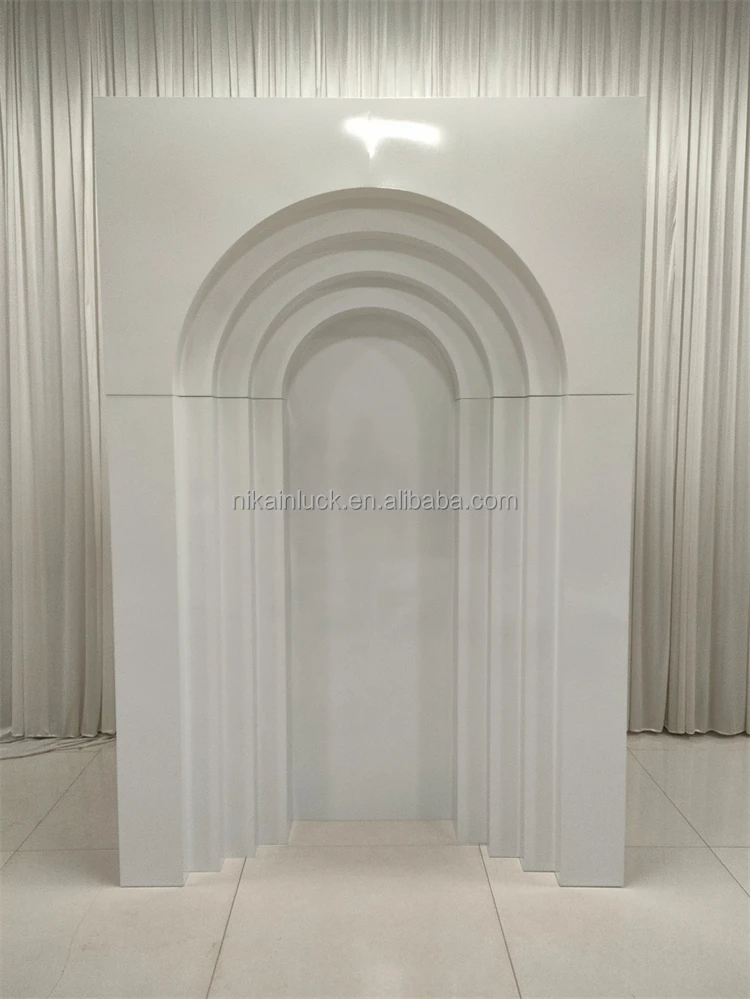 White 3D Rainbow Arch Ripple Arch Backdrop Set Wedding Arches for ...