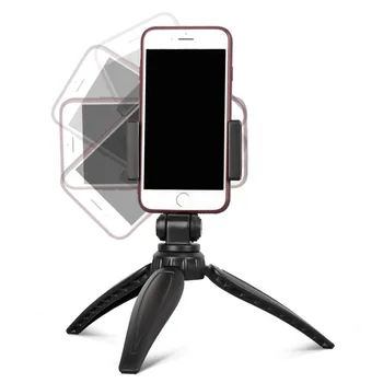 QZSD Q166I Mini Desk Mobile Phone Tripod Stand With Mobile Phone Clip Max Height 240MM detail image