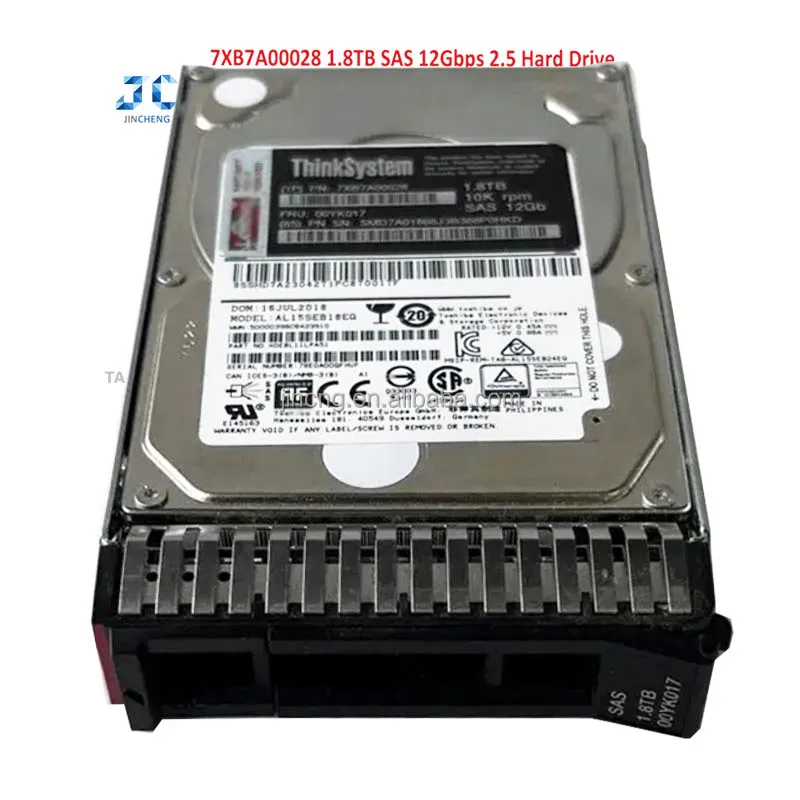 7XB7A00028 00YK017 1.8TB SAS 10K 2.5in HDD for Sr650 Sr550