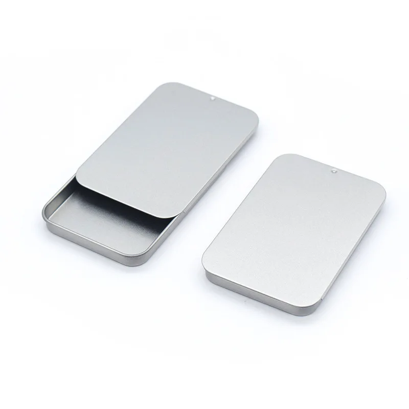 Slide Top Tin Containers Mini Metal Tin Box Containers Storage Boxes with Lid for Small Items for Candies Jewelry Crafts Pills