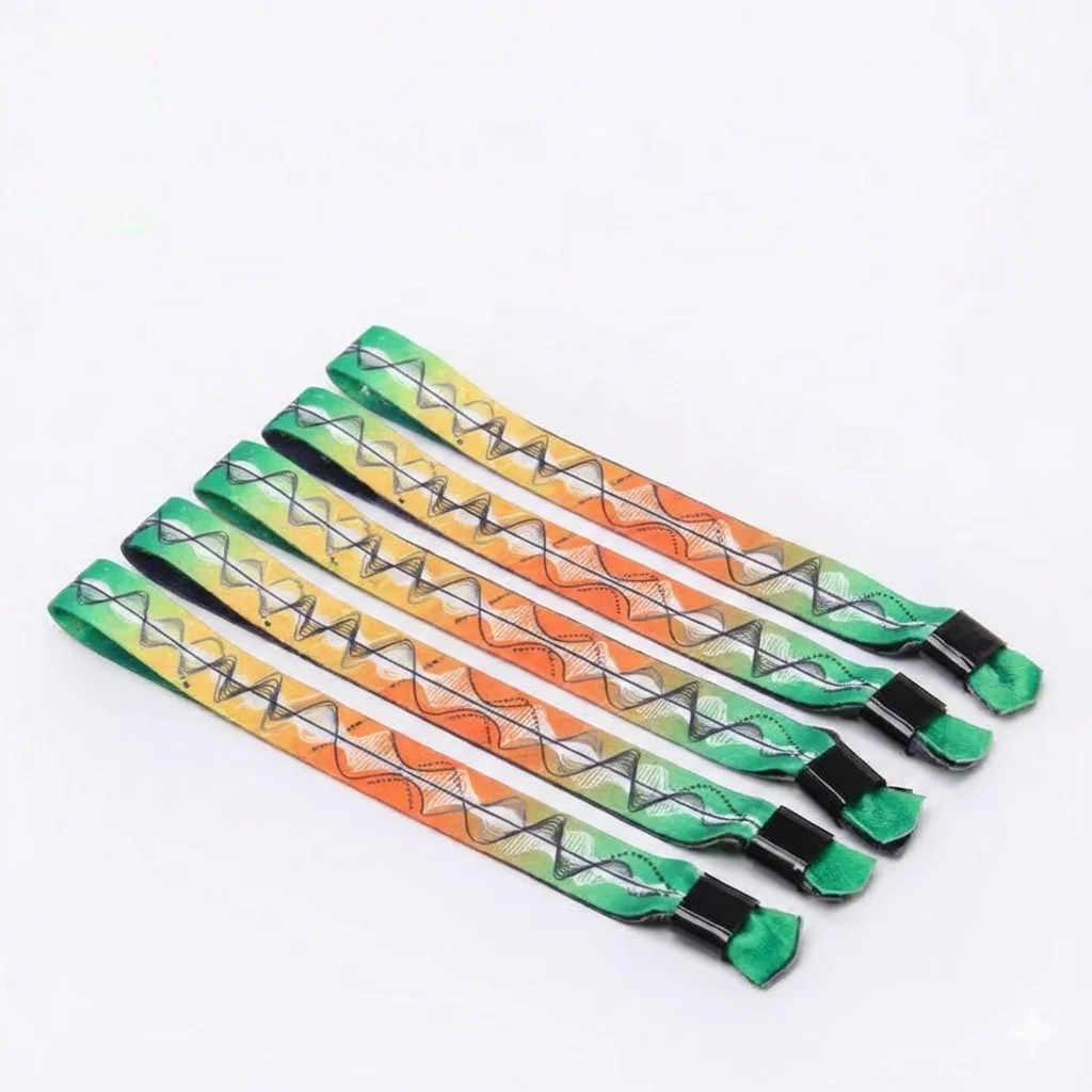 product best selling environmentally friendly rpet custom fabric wristband with slide lock for vip concert festival-8