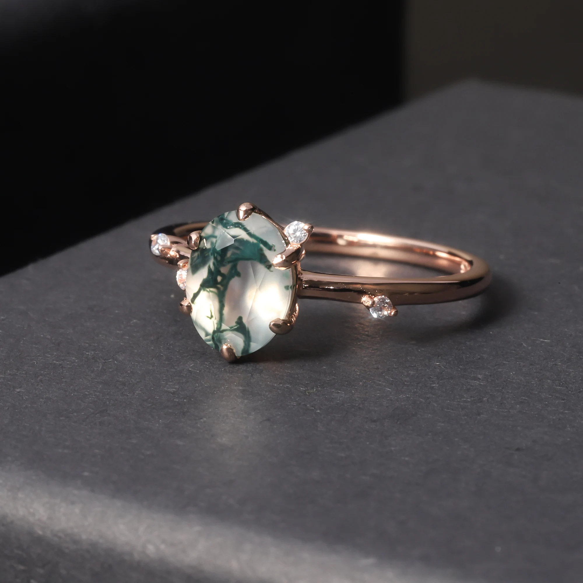 OL1041 Abiding Fine Jewelry Custom Oval 6x8mm Stone Rose