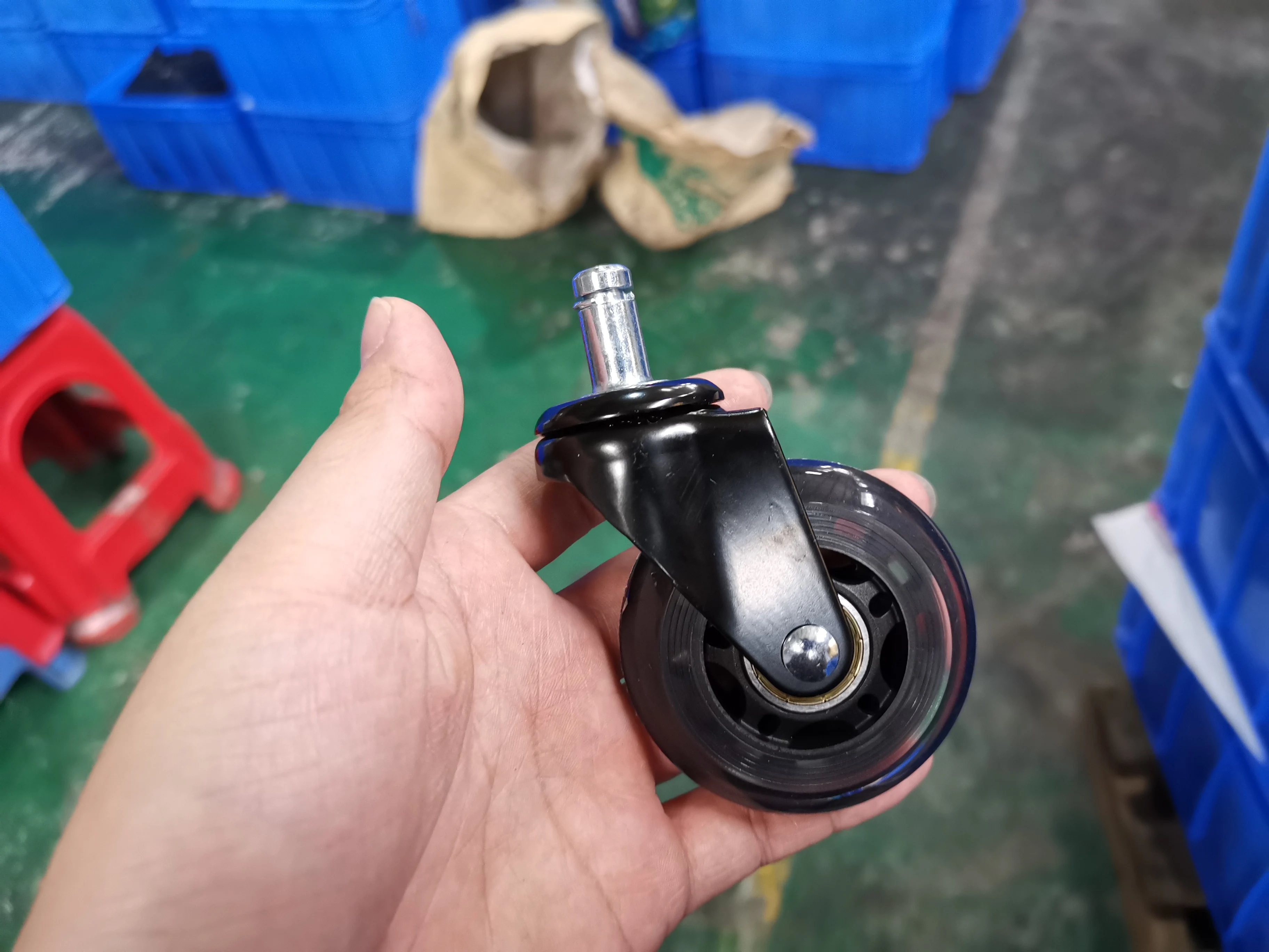 3 Inch Roller Style Office Chair Stem Caster Pu Polyurethane Screw 75