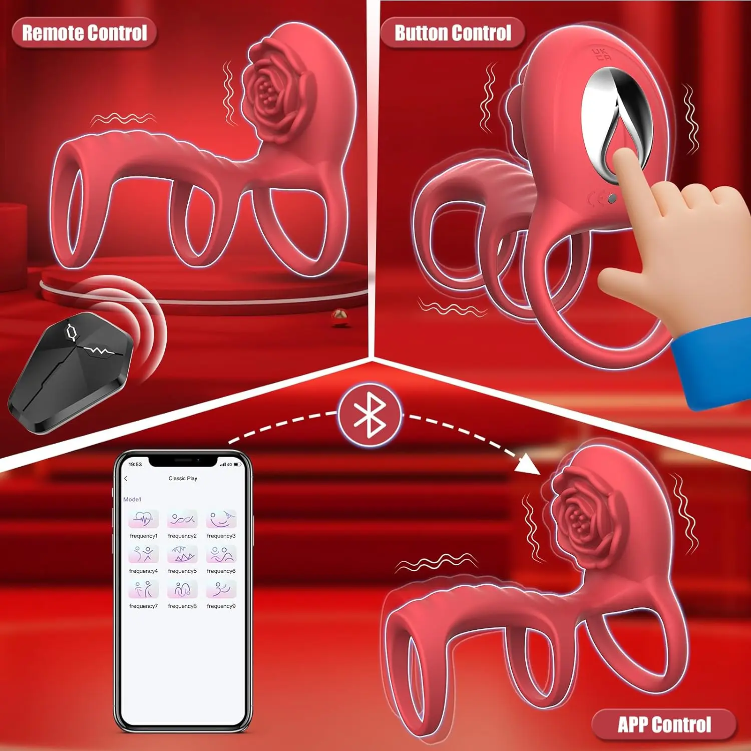 Vibrating Cock Rings for Men - Wireless Remote Control