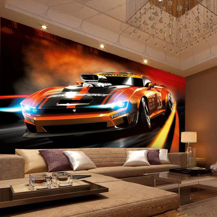 LAS VEGAS WALL STICKER 3D LOOK - BEDROOM LOUNGE SUPER CAR WALL