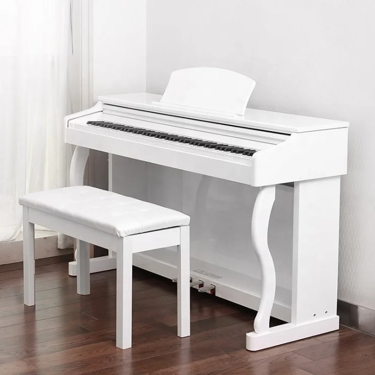 piano numérique de luxe brillant blanc neige