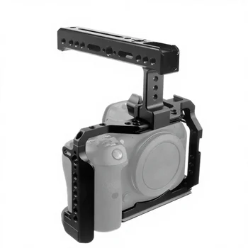 FEICHAO Aluminum Alloy Camera Cage Cooling Protective Extension Cage with Cold Shoes & ARRI Mount for EOS R5 R6 detail image