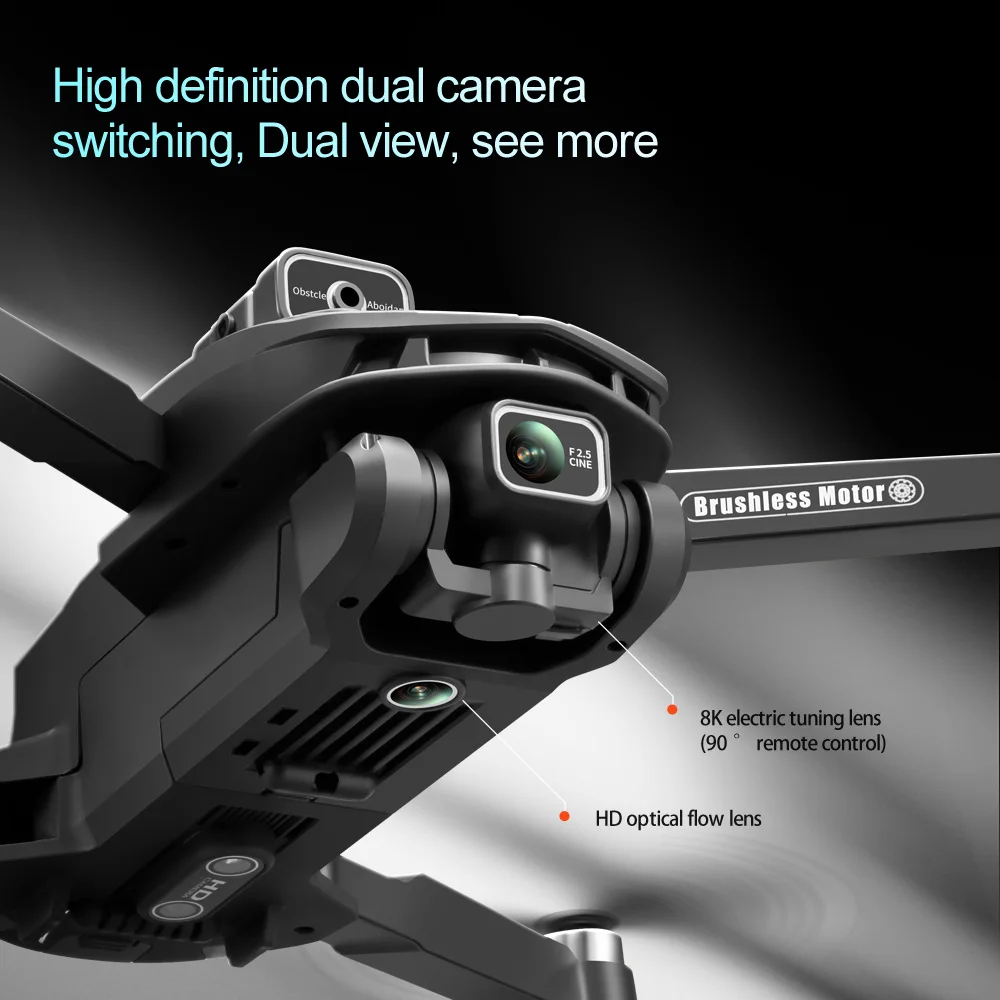 2024 Mini Drone 4K Professional HD Dual Cameras V168 Pro Max Foldable Outdoor Drones Long Range WIFI FPV App RC Control Portable