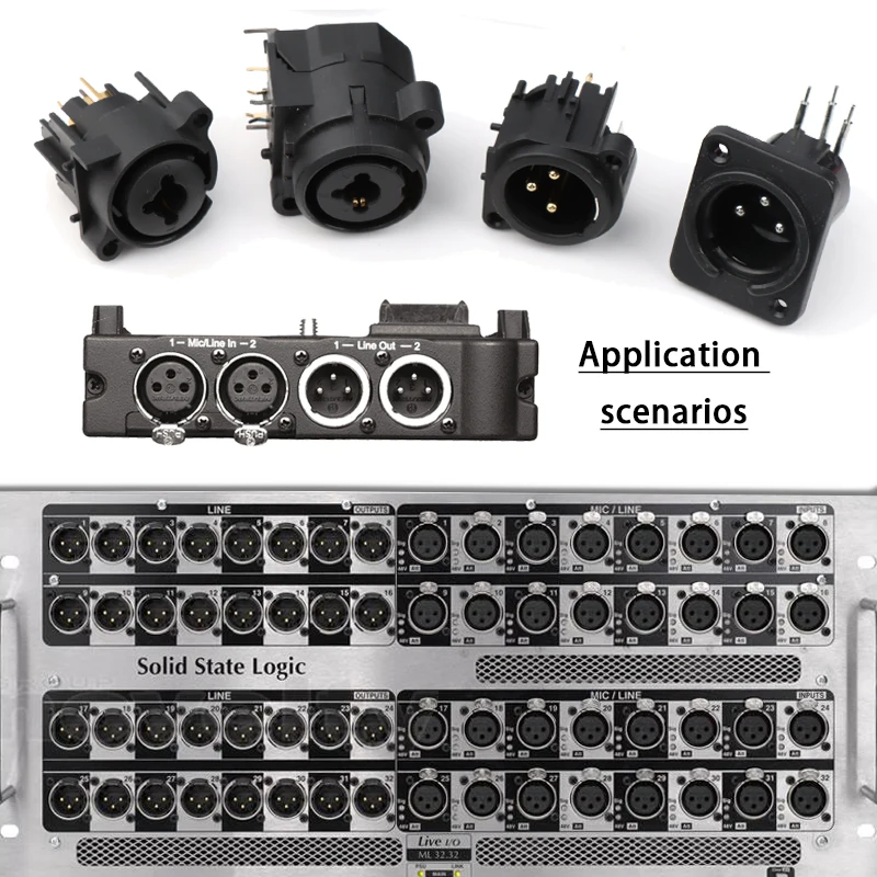 Pcb Through Xlr Connector Ho15t 4 Pins Panel Mount Xlr Connector Buy