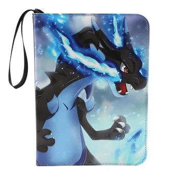 Large Capacity Pokémon Card Binder 4 Pocket Separator Trading Card Binder Pages Sleeves With Zipper