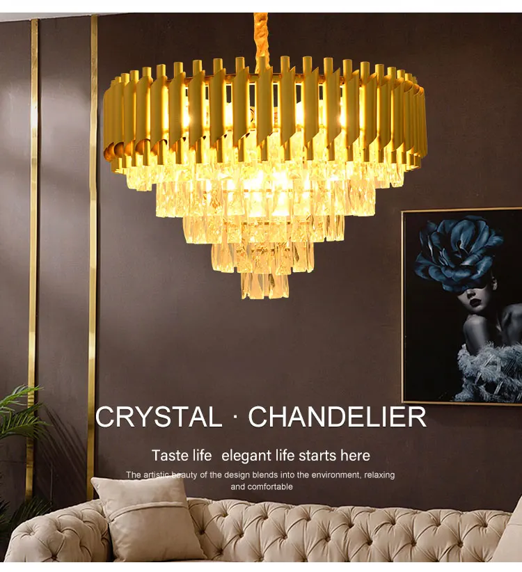 New Design Of Modern Gold Ceiling Pop Crystal Chandelier Crystal ...