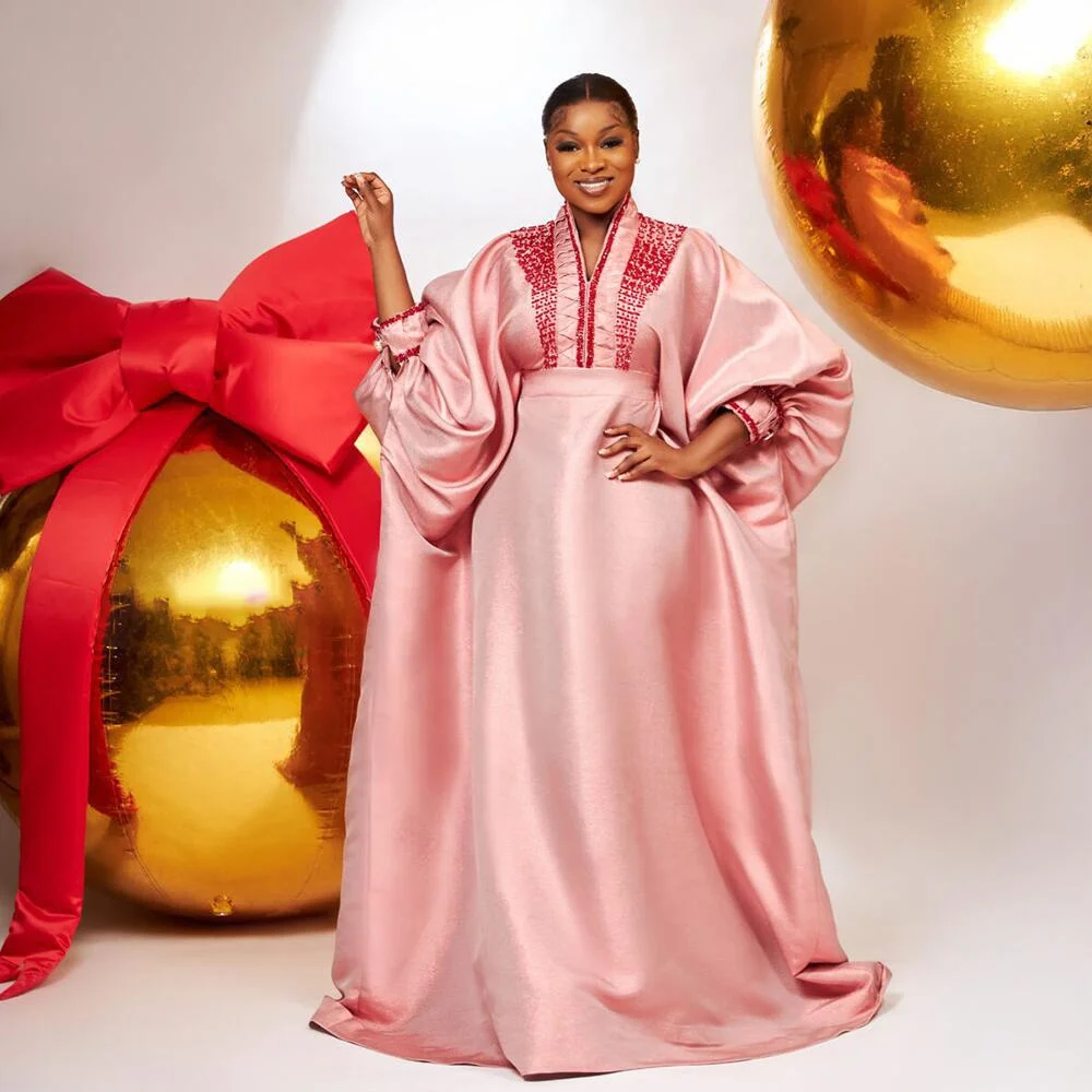 Wholesale Africa Clothing African Women's Clothing African Dresses Boubou Women Luxury African Women's Dress Elegant V-Neck Boubou Dress African