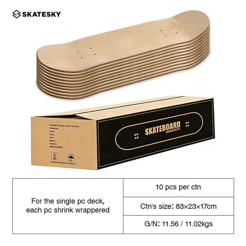 Wholesale 8.0, 8.125 & 8.5 Inch Wooden Skateboard Decks, Custom