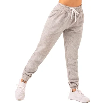 Custom Women Gym Plus Size Sport Training Cotton Stacked Sweat Track Pants High Waist Knit Jogger Pants For Ladies