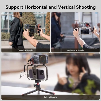 SmallRig Universal Phone Cage Smartphone Video Rig Kit With Handles Handheld Filmmaking Vlogging Case Stabilizer - 2791B+2772*2 detail image