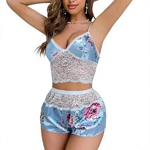 Wholesale Sexy Women Satin Lace Babydoll Lingerie Summer Soft High Capacity Nightwear for ODM Large Volume Orders