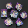Purple blue with gold font