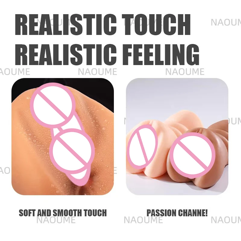thumbnail image 2 of Lovine 2in1 Realistic Pocket Pussy For Men – TPE Vagina & Anal Masturbator, Silicone Feel, Waterproof, Silent 2 of 6