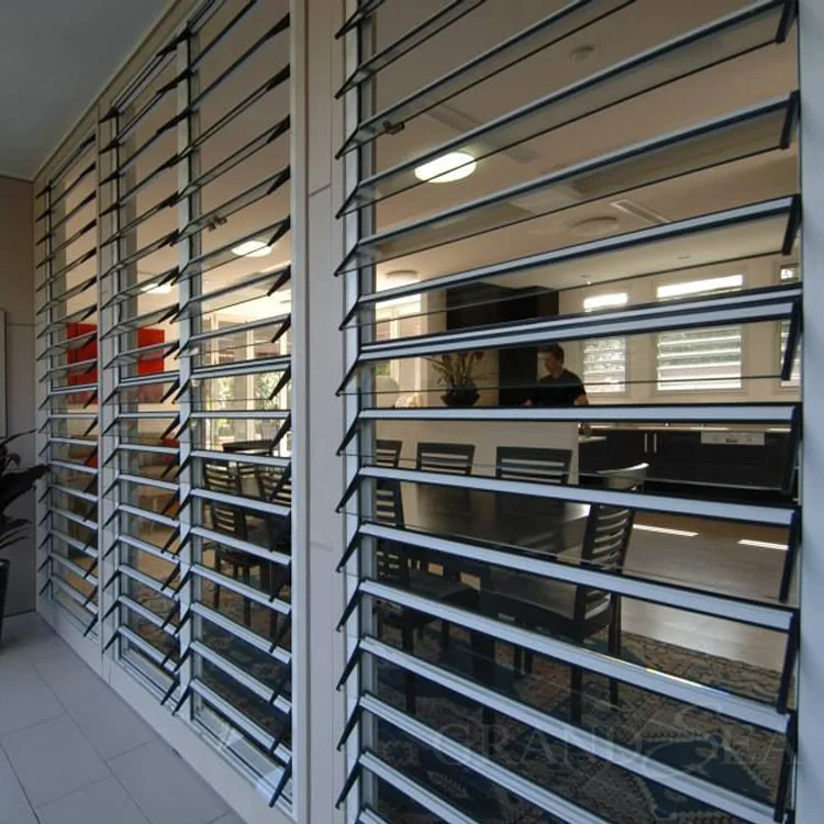 Modern Hurricane Proof Aluminium Adjustable Glass Louver windows