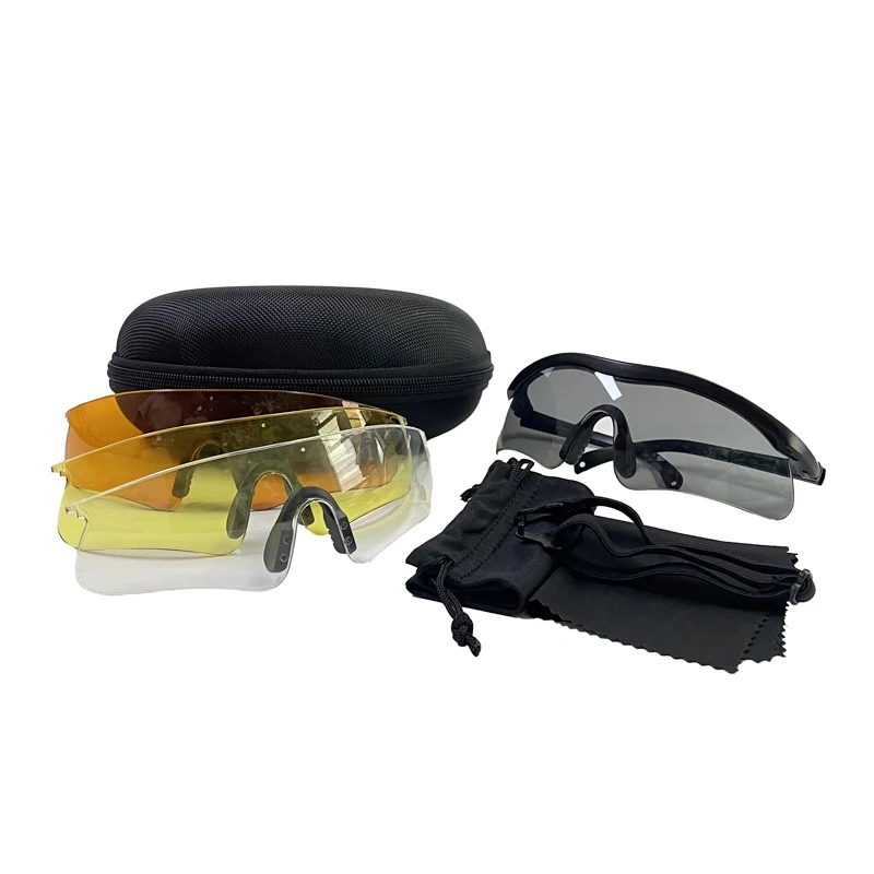 FOCUHUNTER Tactical Airsoft Glasses With 3 Interchangeable Lens, UV400
