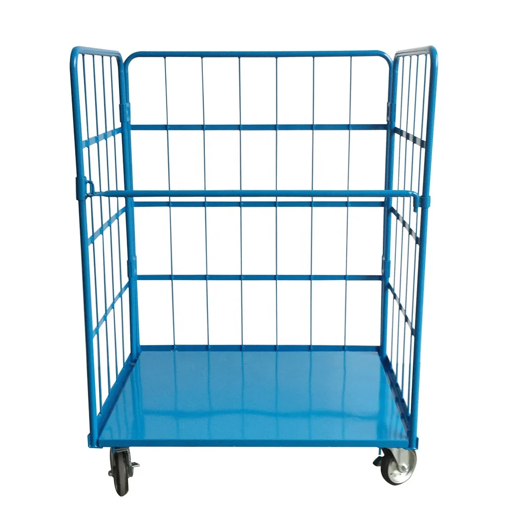 Folding Roll Cage Foldable Logistic Trolley Transport Wire Metal ...