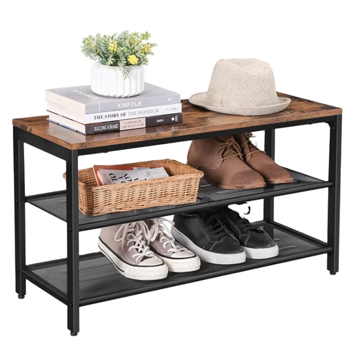 Simple Multilayer Metal Shoe Cabinet Economical Indoor Storage Door for Small Space Dustproof Entrance Stool Small Shoe Rack