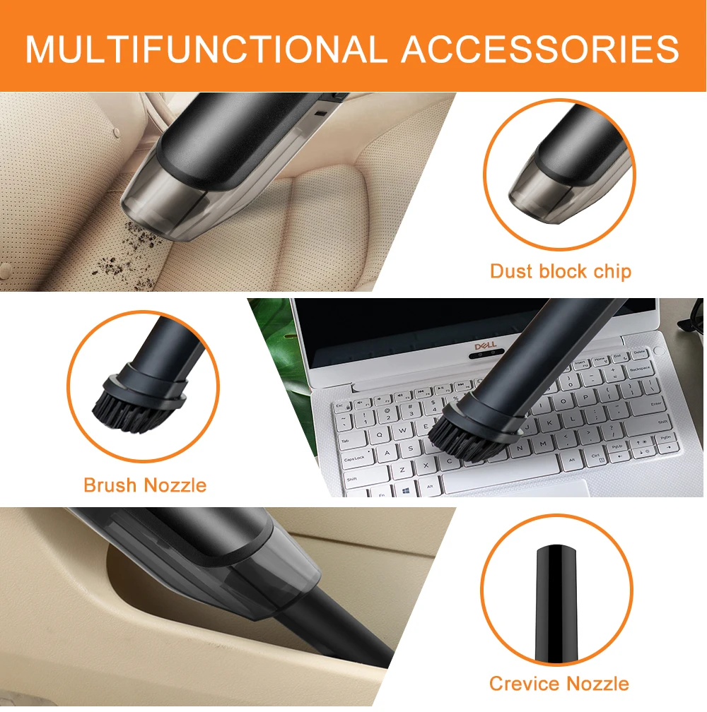 Two Versions Mini Car Vaccum Cleaner 12V or Rechargeable Wireless Small Portable High Power Hand Car Vacuum Cleaner