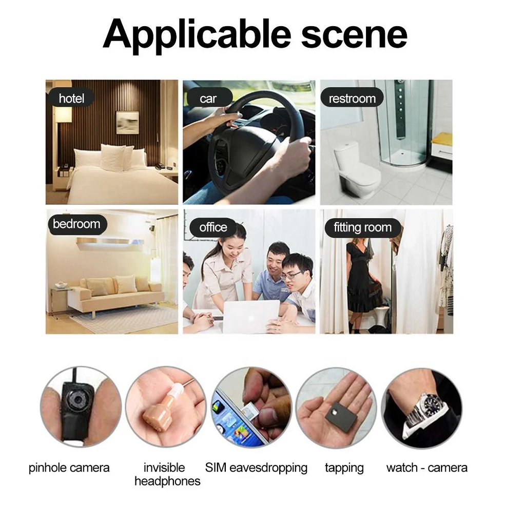 K19 Hidden Camera Detector Anti Spy Bug Scanner Hotel Security Gsm Gps Rf Signal Detector