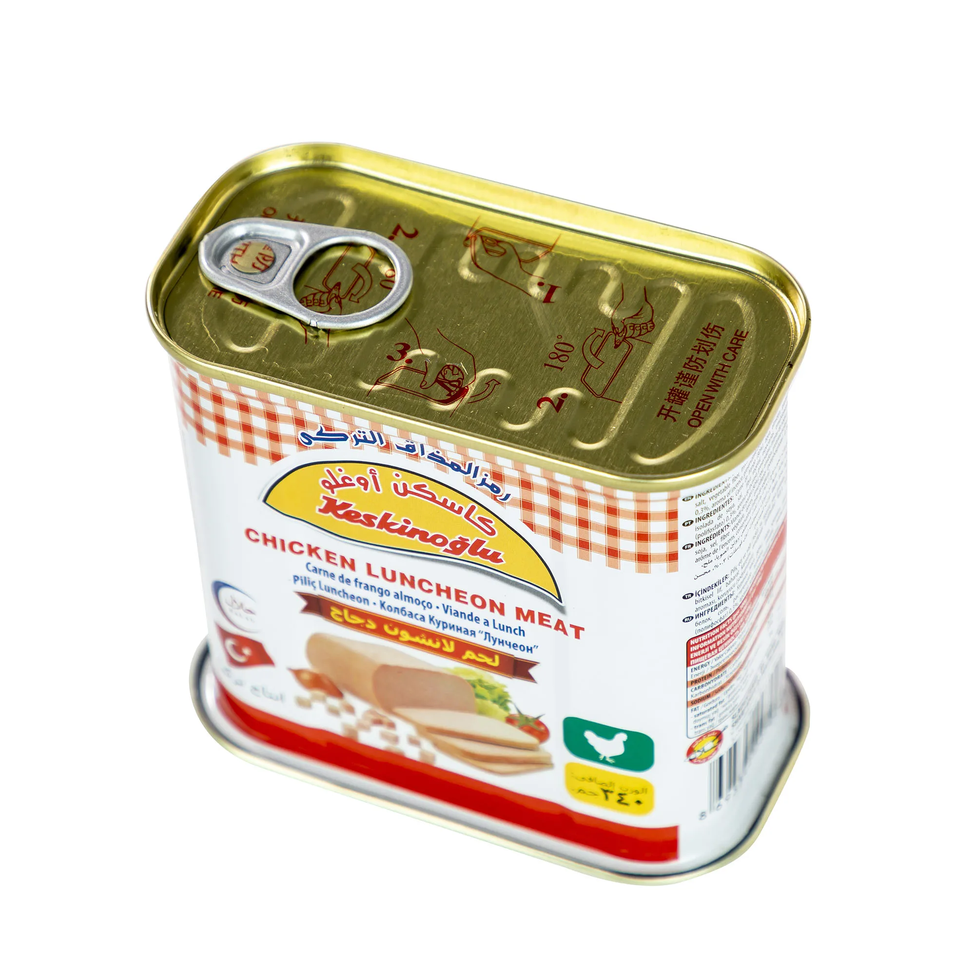 OEM 340g Rectangular Food Tin Can Empty for Chicken Luncheon Meat Packing