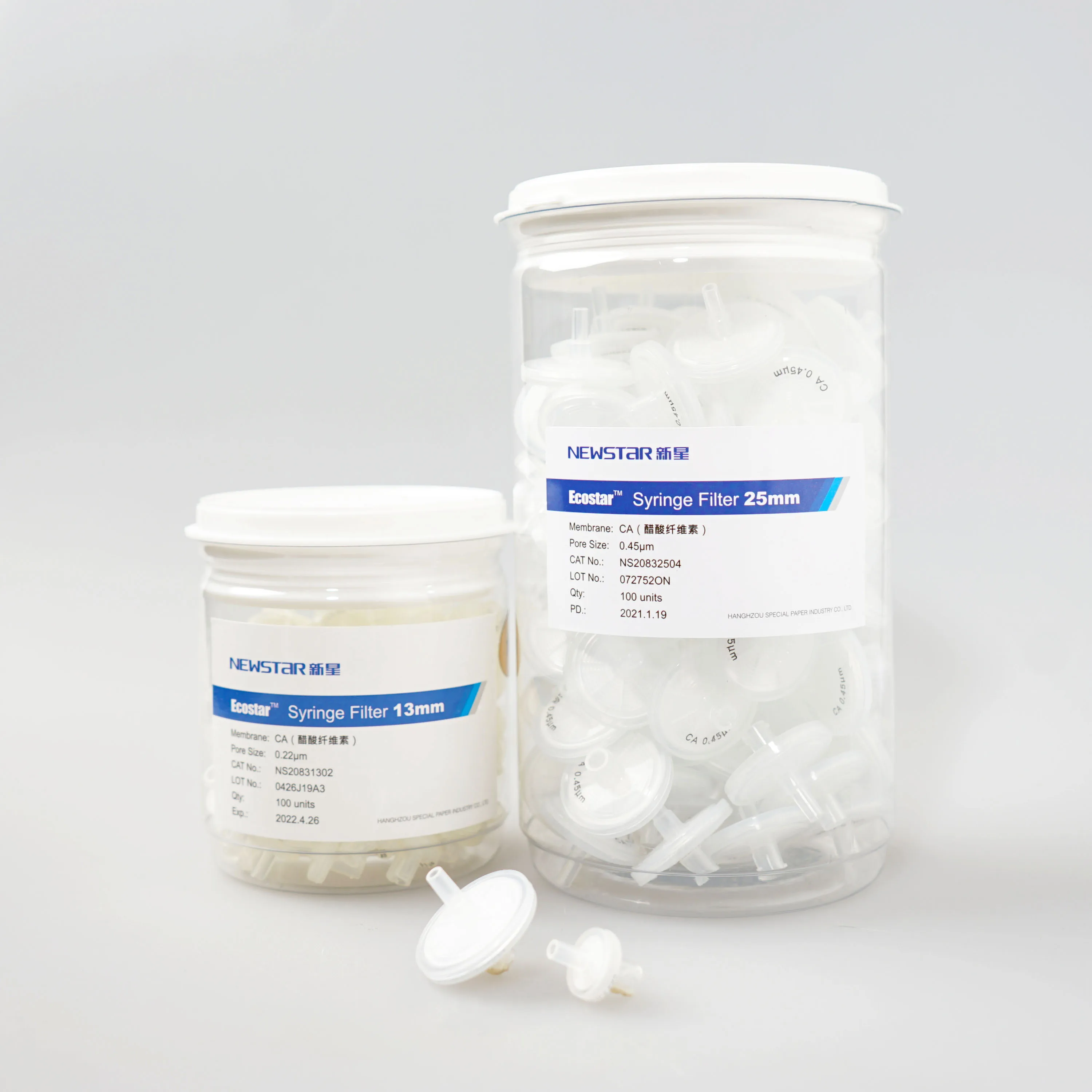 Newstar Ca(cellulose Acetate) Syringe Filter 0.22um 0.45um Lab