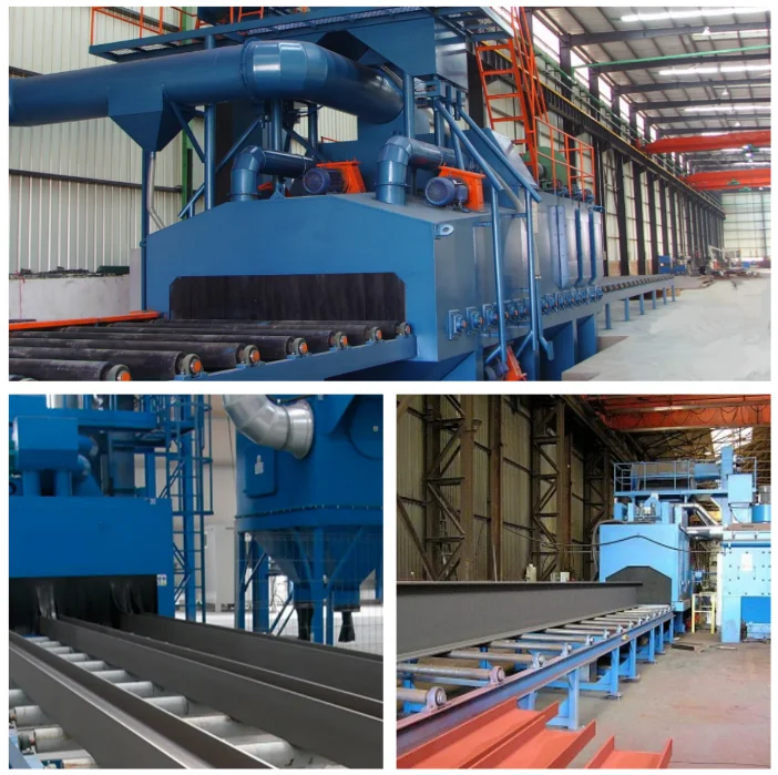 Automated Sandblasting Equipment Roller Conveyor Type Steel Plate Shot ...