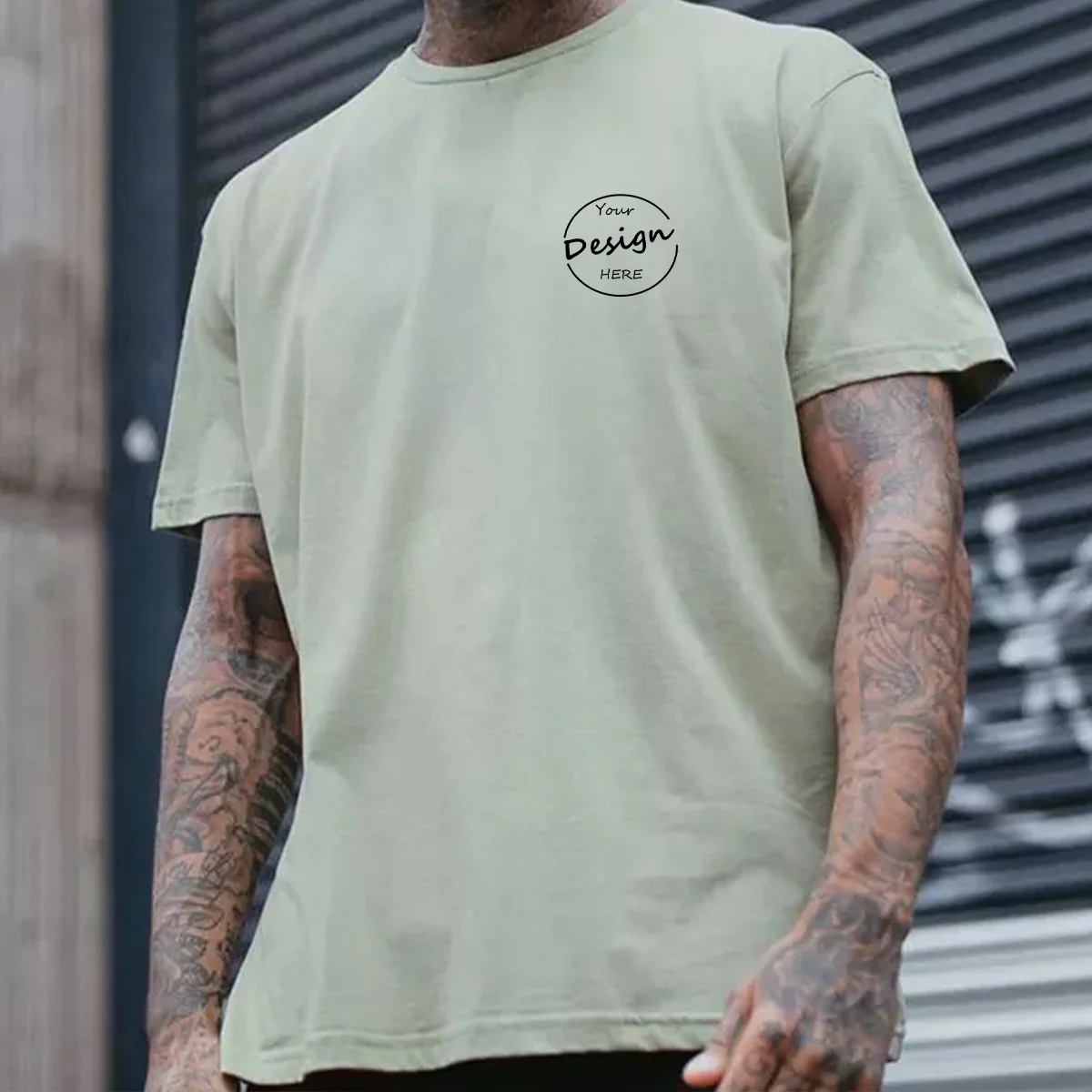 JL18B Oversized T Shirt Heavy Weight Men’s T-Shirts Blank Puff Printing Black White Bulk Graphic White T Shirts