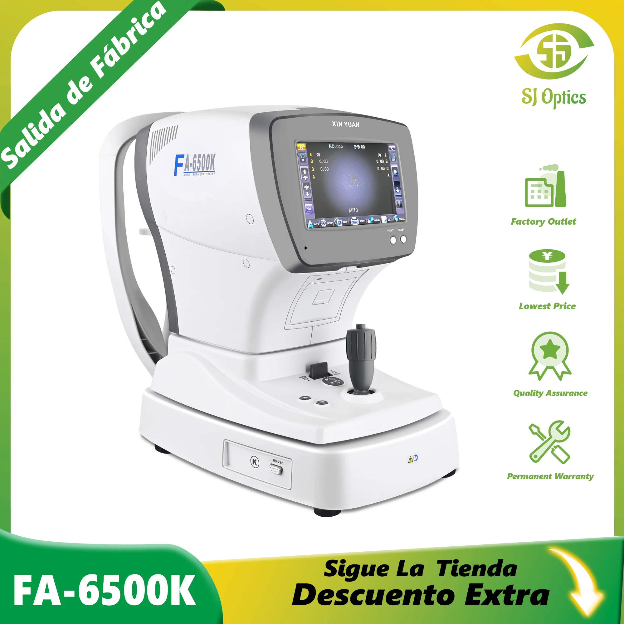 SJ Optics Refractometer Digital Fa-6500k Autorefractometer Optometry Equipment Nidek Automatic Refractometer for Eye Test
