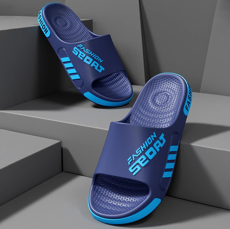 Plus Size Unisex Sports EVA Slides Cushioned Comfort Beach Slippers Slides Fashionable Mens Slippers