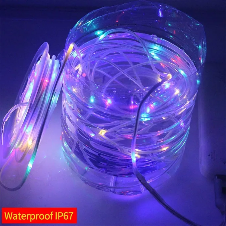 thumbnail interactive-video image 1 of 10m 20m LED String Lights USB/Battery Powered IP67 Outdoor Indoor Rope Light 1 of 4