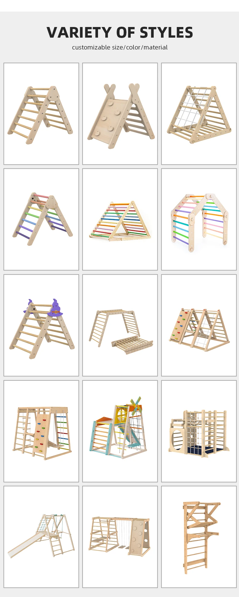 Montessori Pickler Triangle - Foldable Wooden Climbing Frame