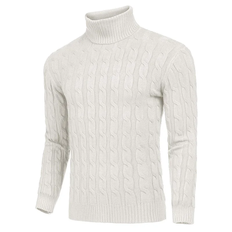 COOFANDY Heren Jumper Turtle Neck Lange Mouw Roll Neck Gebreide Trui voor Mannen Causale Sweatshirts Winter Trui, Rode Wijn, S